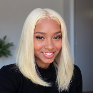 Blonde 613 Glueless 13x4 Lace Frontal Bob Wig 100% Human Hair